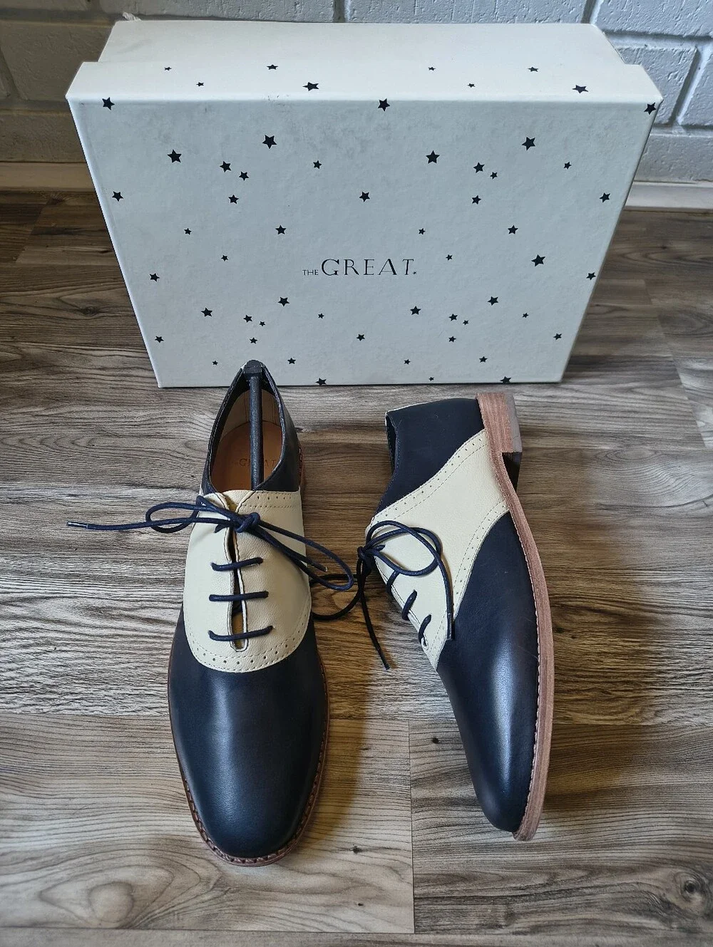 The GREAT. Saddle Shoe In Navy Women's Size 8